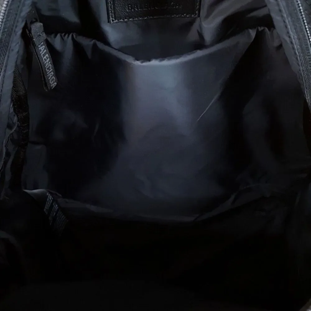 BALENCIAGA Black Unity Backpack Ripstop Fabric Logo Authentic Luxury